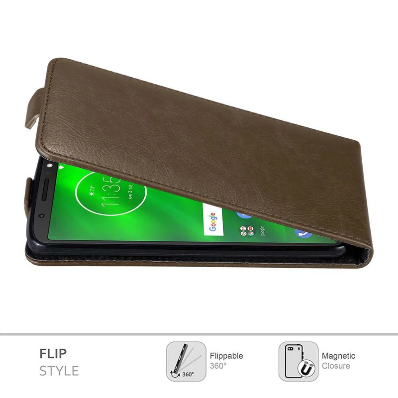 Cadorabo Hülle kompatibel mit Motorola MOTO G6 PLUS Schutzhülle im Flip Design mit Magnetverschluss