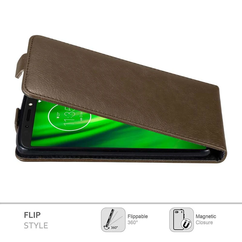 Cadorabo Hülle kompatibel mit Motorola MOTO E5 / G6 PLAY Schutzhülle im Flip Design mit Magnetverschluss