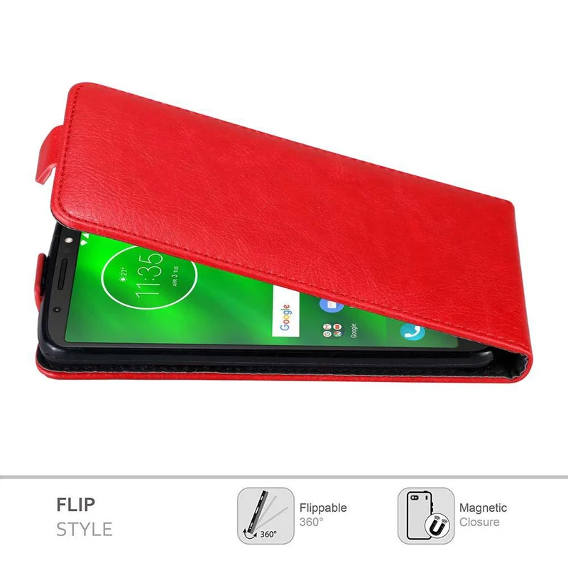 Cadorabo Hülle kompatibel mit Motorola MOTO G6 Schutzhülle im Flip Design mit Magnetverschluss