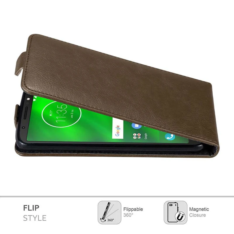 Cadorabo Hülle kompatibel mit Motorola MOTO G6 Schutzhülle im Flip Design mit Magnetverschluss