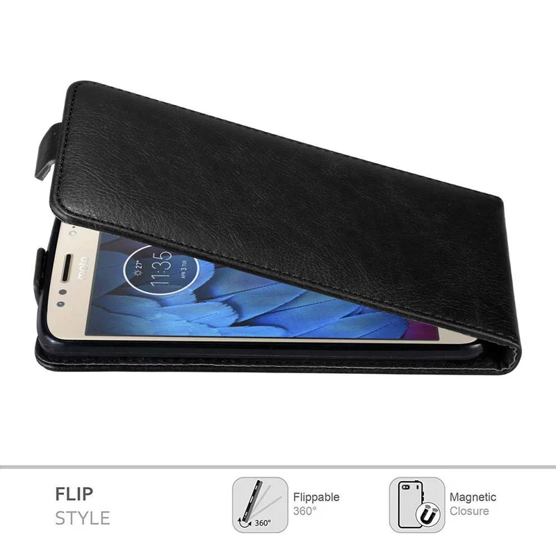 Cadorabo Hülle kompatibel mit Motorola MOTO G5S Schutzhülle im Flip Design mit Magnetverschluss