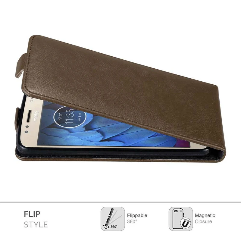 Cadorabo Hülle kompatibel mit Motorola MOTO G5S Schutzhülle im Flip Design mit Magnetverschluss