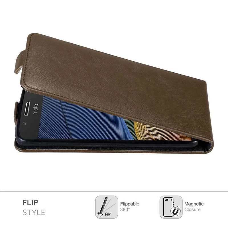 Cadorabo Hülle kompatibel mit Motorola MOTO G5 Schutzhülle im Flip Design mit Magnetverschluss