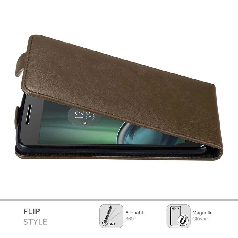 Cadorabo Hülle kompatibel mit Motorola MOTO G4 PLAY Schutzhülle im Flip Design mit Magnetverschluss