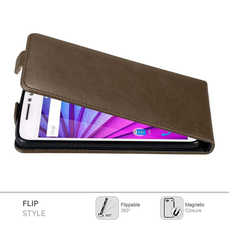 Cadorabo Hülle kompatibel mit Motorola MOTO G3 Schutzhülle im Flip Design mit Magnetverschluss