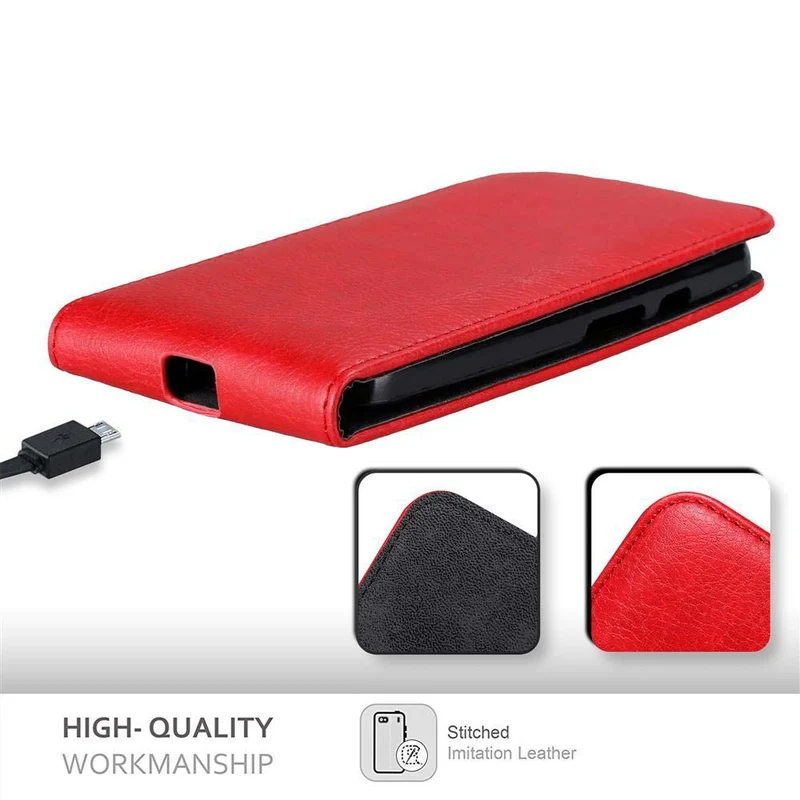 Cadorabo Hülle kompatibel mit Motorola MOTO G2 Schutzhülle im Flip Design mit Magnetverschluss