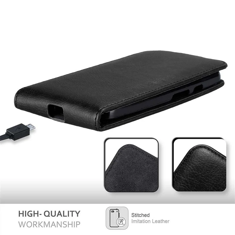 Cadorabo Hülle kompatibel mit Motorola MOTO G2 Schutzhülle im Flip Design mit Magnetverschluss