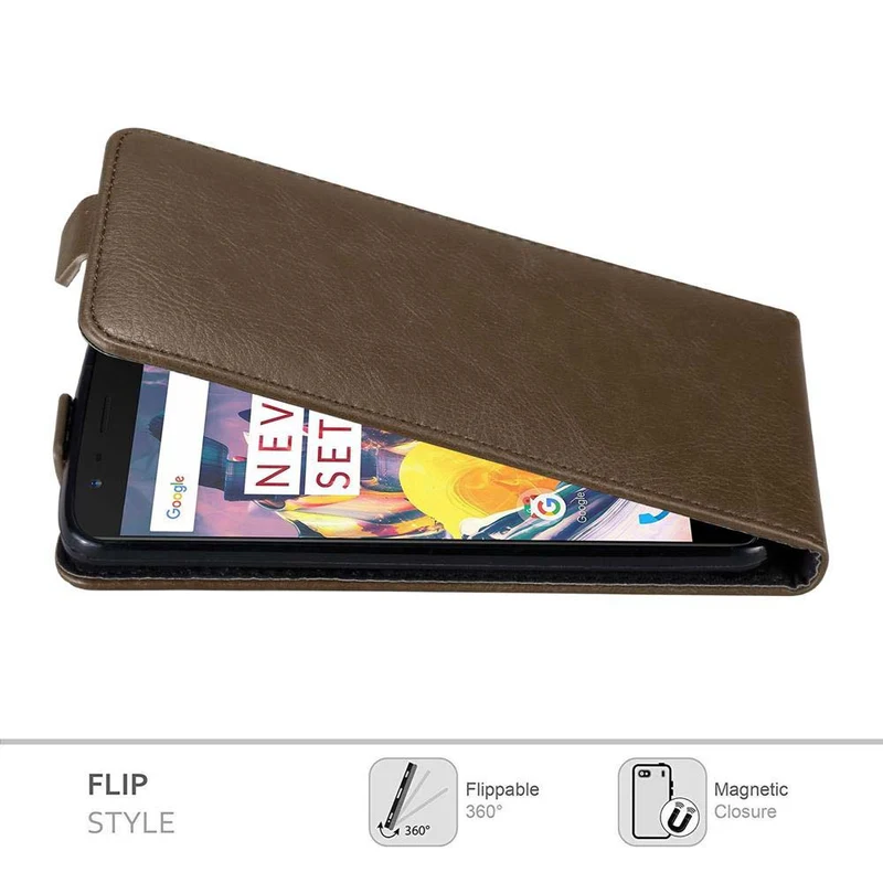 Cadorabo Hülle kompatibel mit OnePlus 3 / 3T Schutzhülle im Flip Design mit Magnetverschluss