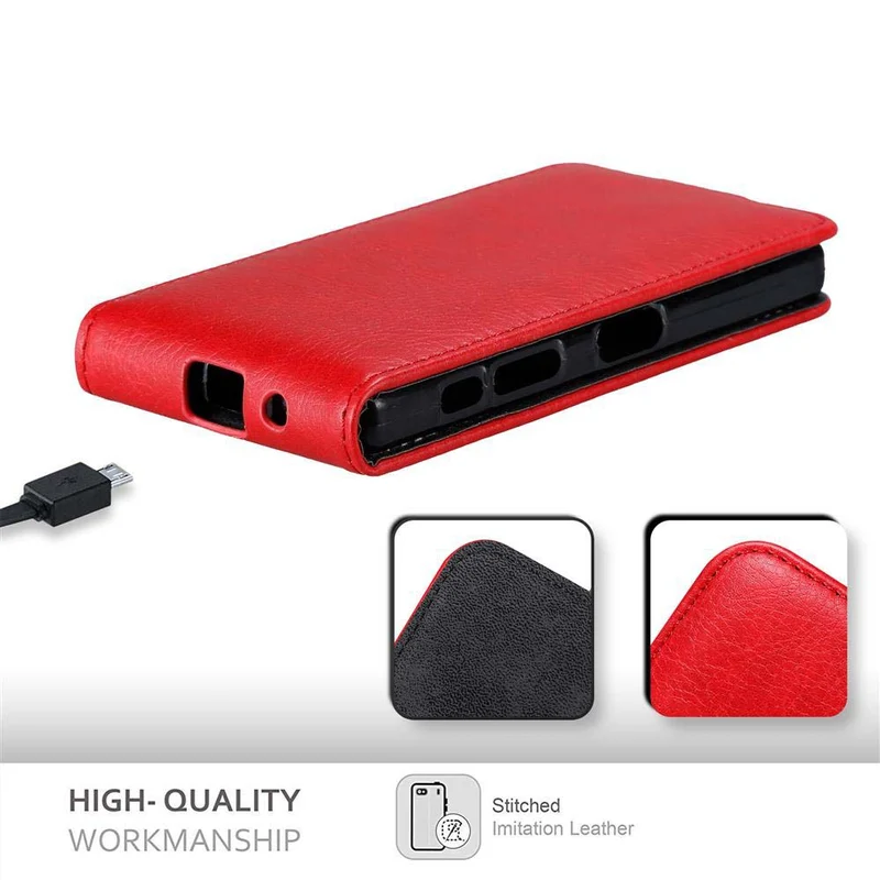 Cadorabo Hülle kompatibel mit Sony Xperia Z5 COMPACT Schutzhülle im Flip Design mit Magnetverschluss