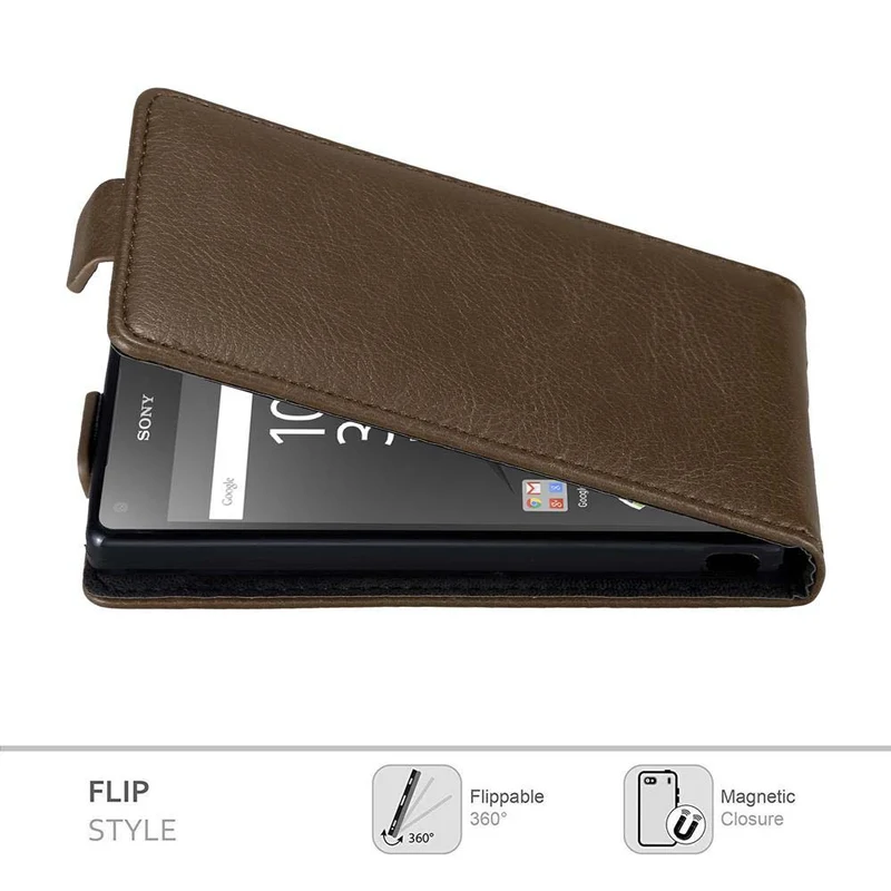 Cadorabo Hülle kompatibel mit Sony Xperia Z5 COMPACT Schutzhülle im Flip Design mit Magnetverschluss