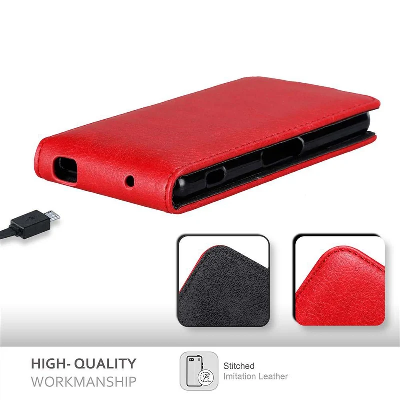 Cadorabo Hülle kompatibel mit Sony Xperia Z3 COMPACT Schutzhülle im Flip Design mit Magnetverschluss