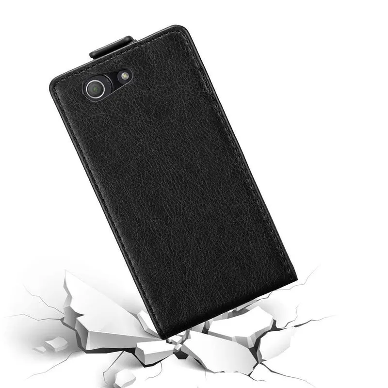 Cadorabo Hülle kompatibel mit Sony Xperia Z3 COMPACT Schutzhülle im Flip Design mit Magnetverschluss