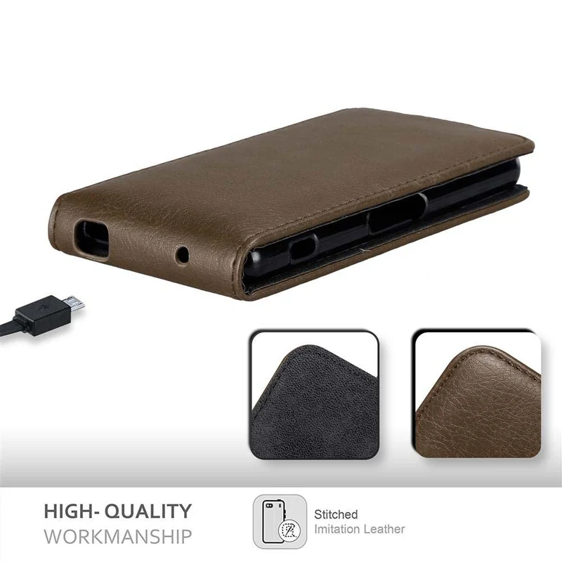 Cadorabo Hülle kompatibel mit Sony Xperia Z3 COMPACT Schutzhülle im Flip Design mit Magnetverschluss