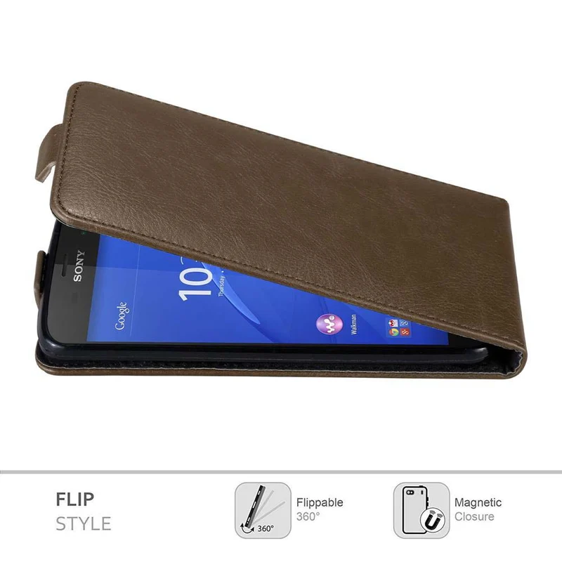Cadorabo Hülle kompatibel mit Sony Xperia Z3 COMPACT Schutzhülle im Flip Design mit Magnetverschluss