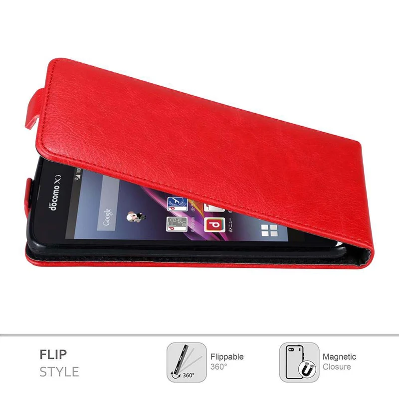 Cadorabo Hülle kompatibel mit Sony Xperia Z1 COMPACT Schutzhülle im Flip Design mit Magnetverschluss