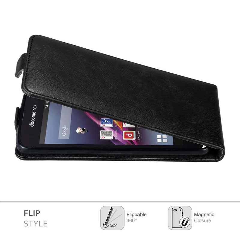 Cadorabo Hülle kompatibel mit Sony Xperia Z1 COMPACT Schutzhülle im Flip Design mit Magnetverschluss