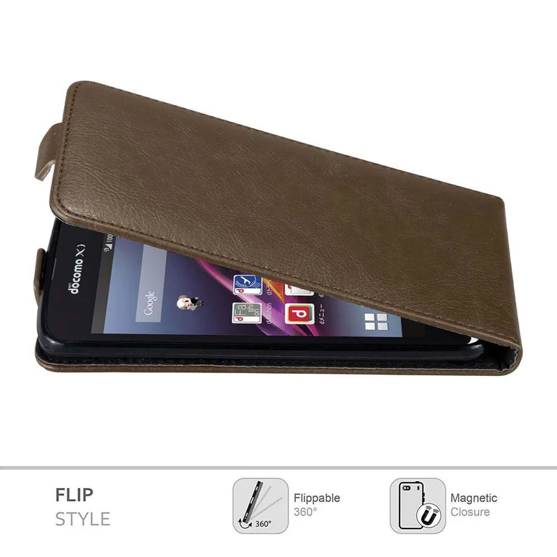 Cadorabo Hülle kompatibel mit Sony Xperia Z1 COMPACT Schutzhülle im Flip Design mit Magnetverschluss