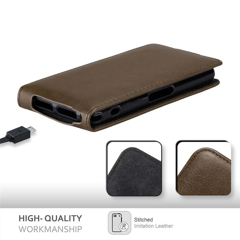 Cadorabo Hülle kompatibel mit Sony Xperia Z1 COMPACT Schutzhülle im Flip Design mit Magnetverschluss