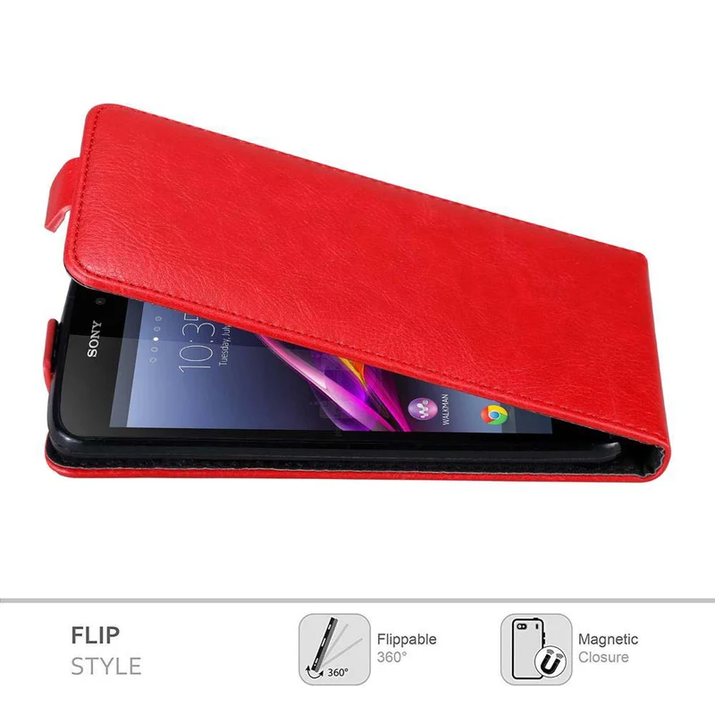 Cadorabo Hülle kompatibel mit Sony Xperia Z1 Schutzhülle im Flip Design mit Magnetverschluss