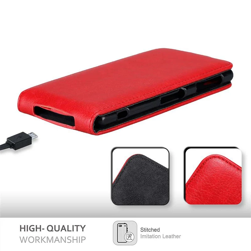 Cadorabo Hülle kompatibel mit Sony Xperia Z1 Schutzhülle im Flip Design mit Magnetverschluss