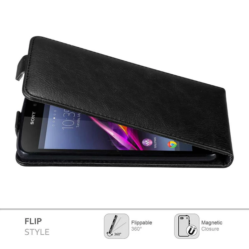 Cadorabo Hülle kompatibel mit Sony Xperia Z1 Schutzhülle im Flip Design mit Magnetverschluss