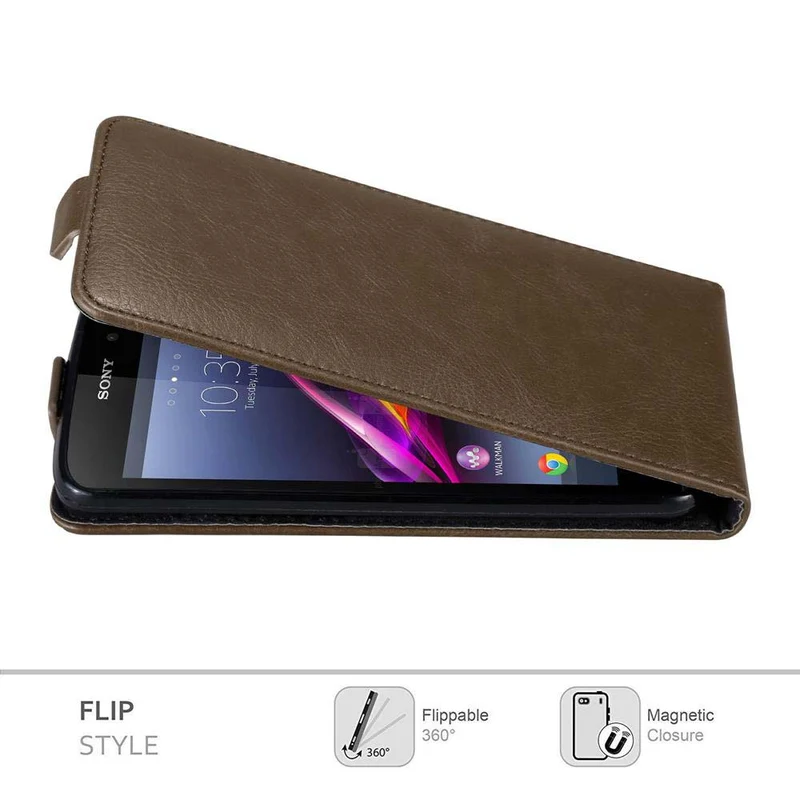 Cadorabo Hülle kompatibel mit Sony Xperia Z1 Schutzhülle im Flip Design mit Magnetverschluss