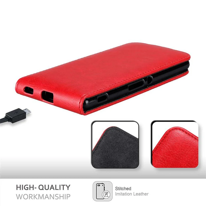 Cadorabo Hülle kompatibel mit Sony Xperia M5 Schutzhülle im Flip Design mit Magnetverschluss