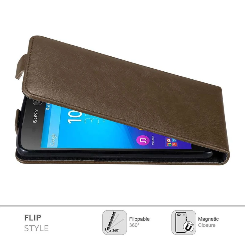 Cadorabo Hülle kompatibel mit Sony Xperia M5 Schutzhülle im Flip Design mit Magnetverschluss