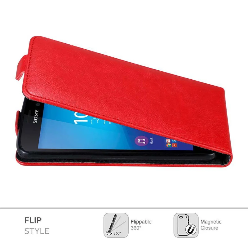 Cadorabo Hülle kompatibel mit Sony Xperia M4 AQUA Schutzhülle im Flip Design mit Magnetverschluss