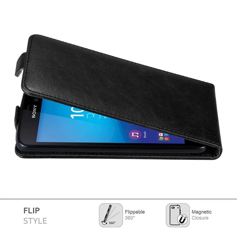 Cadorabo Hülle kompatibel mit Sony Xperia M4 AQUA Schutzhülle im Flip Design mit Magnetverschluss