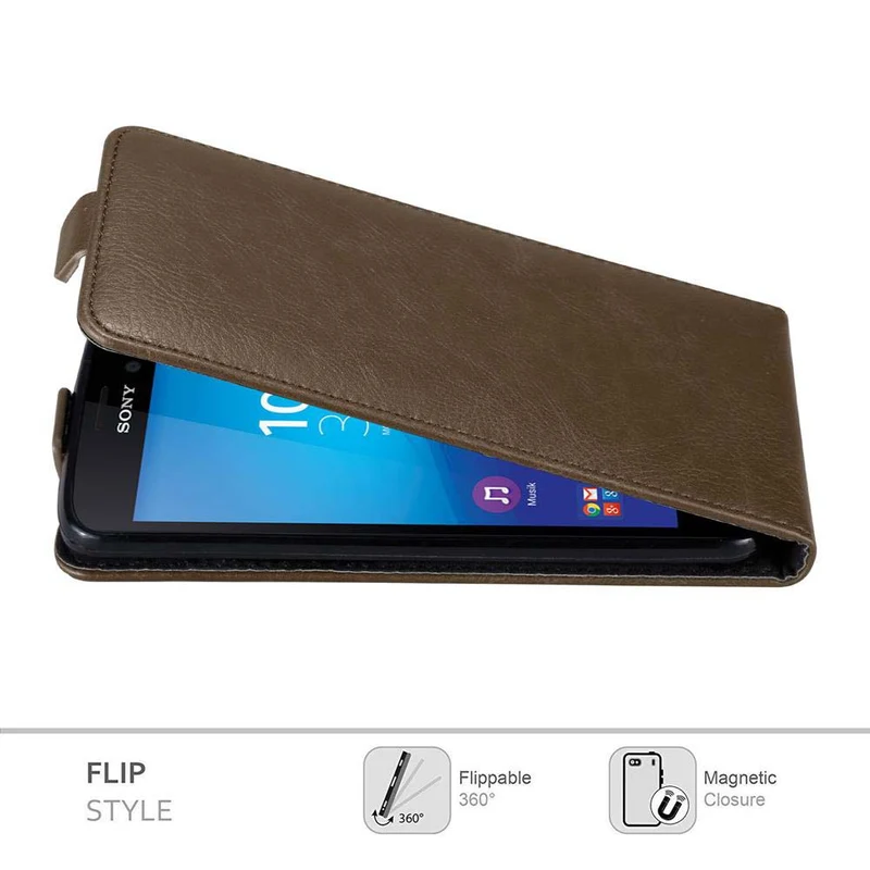 Cadorabo Hülle kompatibel mit Sony Xperia M4 AQUA Schutzhülle im Flip Design mit Magnetverschluss