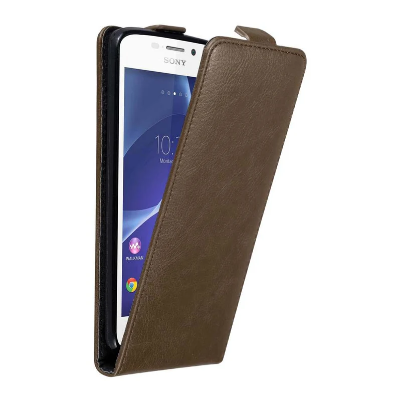 Cadorabo Hülle kompatibel mit Sony Xperia M2 / M2 AQUA Schutzhülle im Flip Design mit Magnetverschluss
