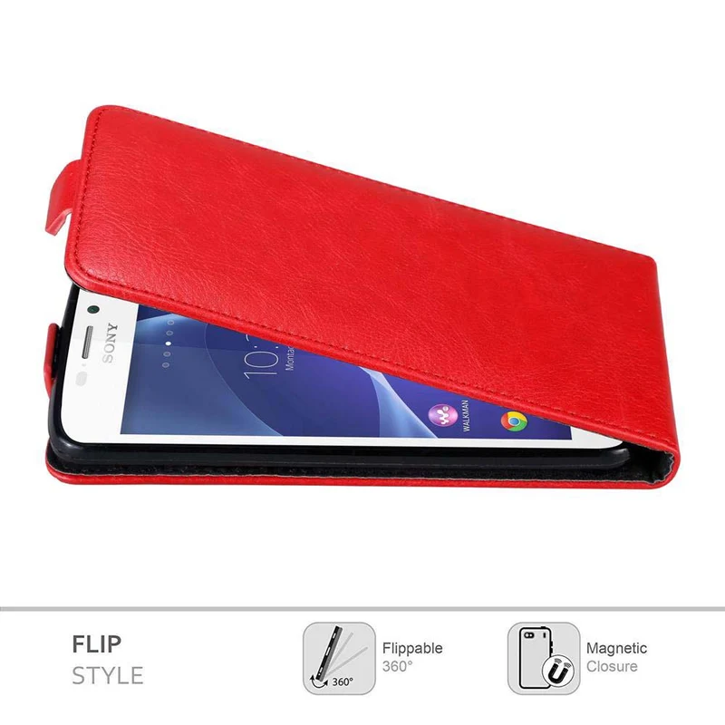 Cadorabo Hülle kompatibel mit Sony Xperia M2 / M2 AQUA Schutzhülle im Flip Design mit Magnetverschluss