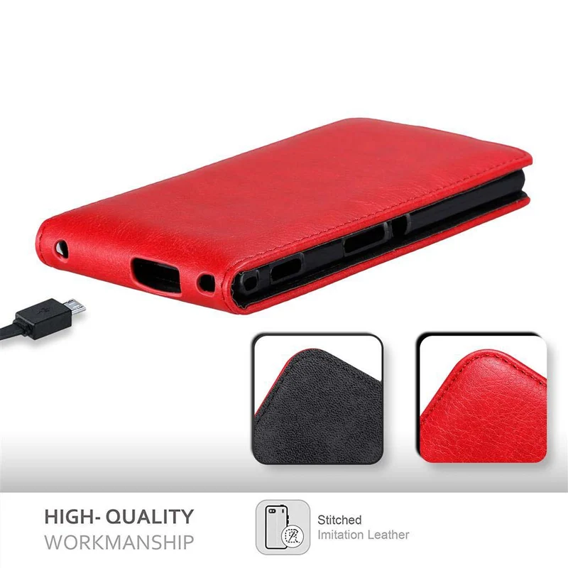 Cadorabo Hülle kompatibel mit Sony Xperia M2 / M2 AQUA Schutzhülle im Flip Design mit Magnetverschluss