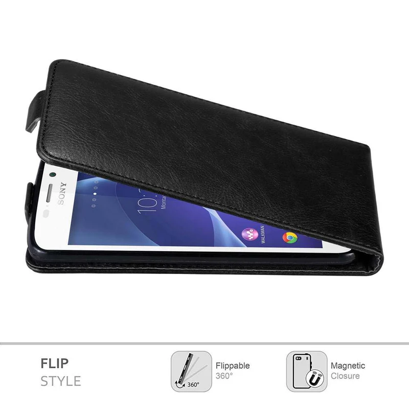 Cadorabo Hülle kompatibel mit Sony Xperia M2 / M2 AQUA Schutzhülle im Flip Design mit Magnetverschluss