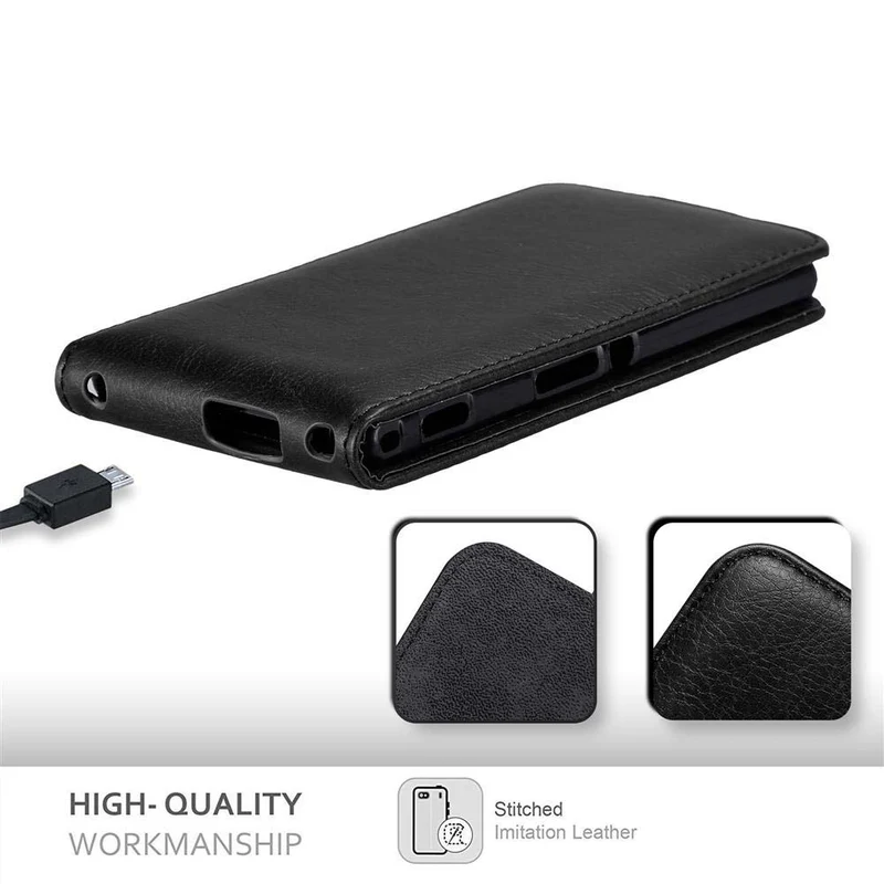 Cadorabo Hülle kompatibel mit Sony Xperia M2 / M2 AQUA Schutzhülle im Flip Design mit Magnetverschluss