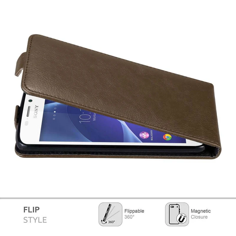 Cadorabo Hülle kompatibel mit Sony Xperia M2 / M2 AQUA Schutzhülle im Flip Design mit Magnetverschluss