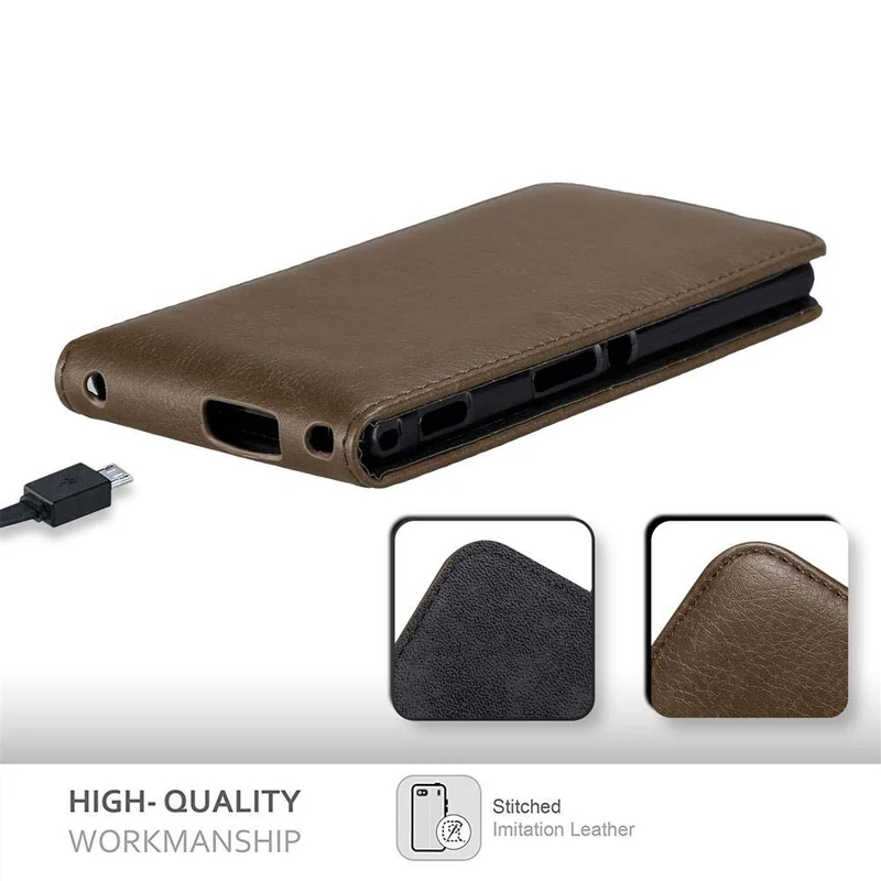 Cadorabo Hülle kompatibel mit Sony Xperia M2 / M2 AQUA Schutzhülle im Flip Design mit Magnetverschluss