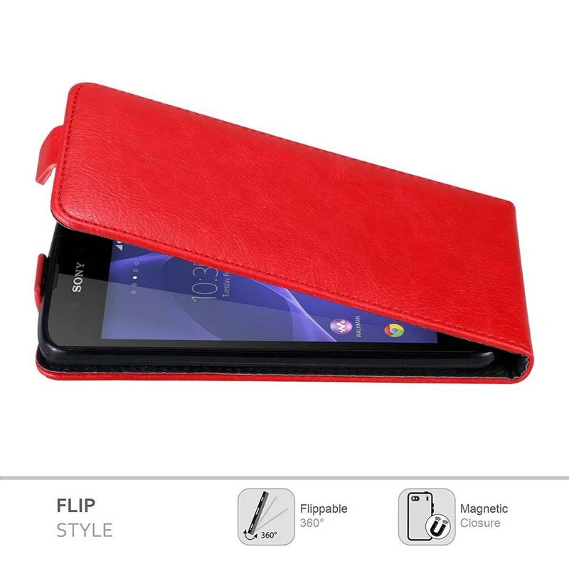 Cadorabo Hülle kompatibel mit Sony Xperia E3 Schutzhülle im Flip Design mit Magnetverschluss