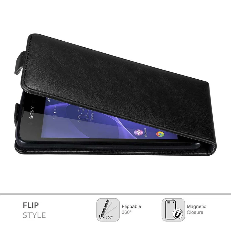 Cadorabo Hülle kompatibel mit Sony Xperia E3 Schutzhülle im Flip Design mit Magnetverschluss
