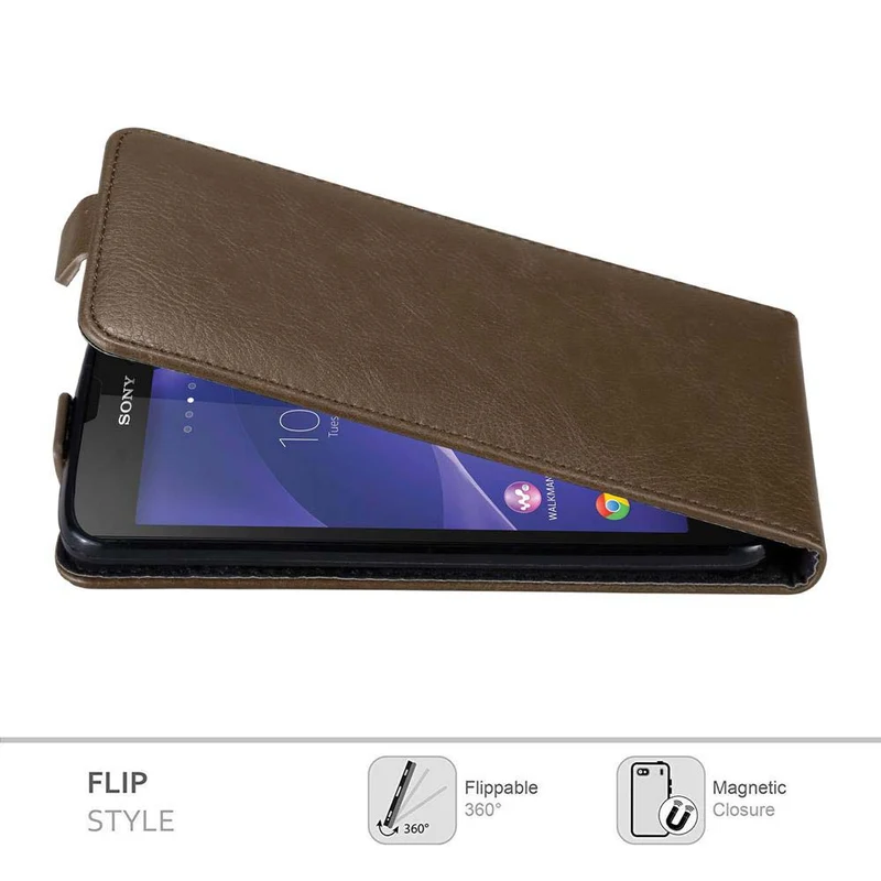 Cadorabo Hülle kompatibel mit Sony Xperia T3 Schutzhülle im Flip Design mit Magnetverschluss