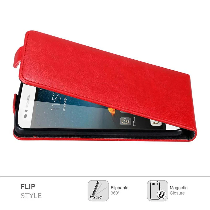 Cadorabo Hülle kompatibel mit ZTE Blade A612 Schutzhülle im Flip Design mit Magnetverschluss