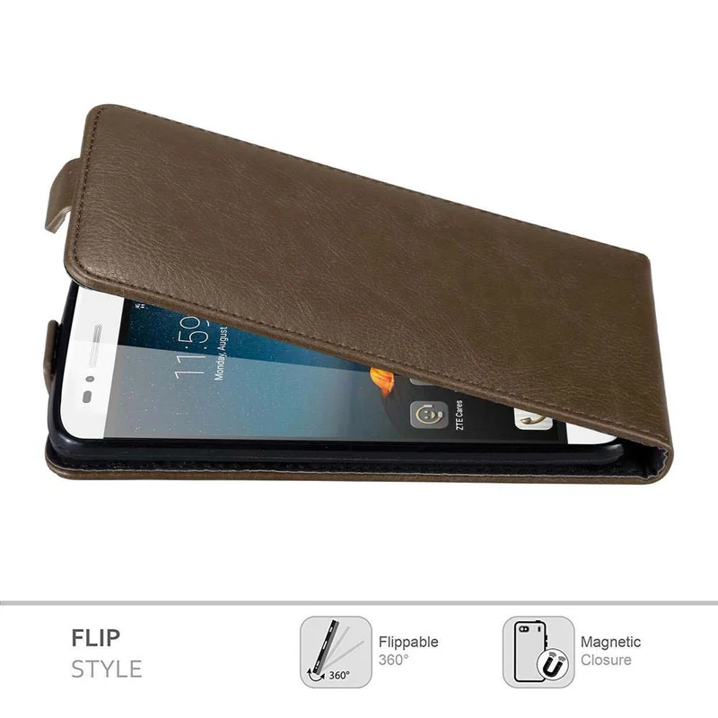 Cadorabo Hülle kompatibel mit ZTE Blade A612 Schutzhülle im Flip Design mit Magnetverschluss