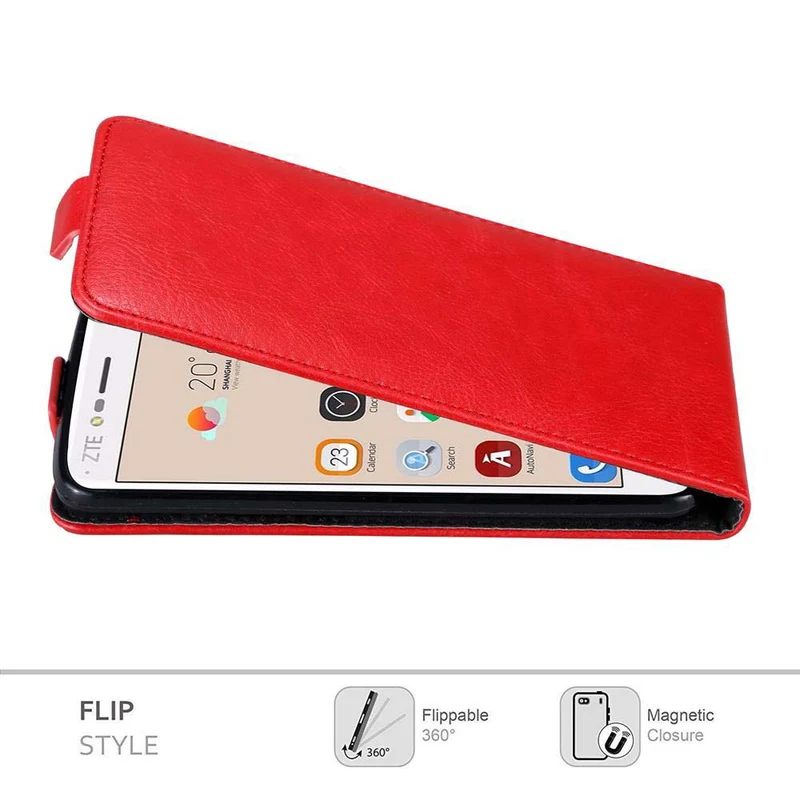 Cadorabo Hülle kompatibel mit ZTE Blade V8 Schutzhülle im Flip Design mit Magnetverschluss