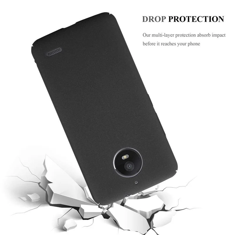 Cadorabo Hülle kompatibel mit Motorola MOTO E4 Hard Case Schutzhülle in Frosted Optik gegen Kratzer und Stöße