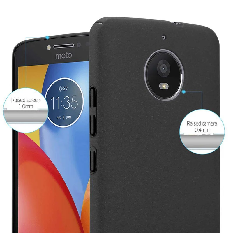 Cadorabo Hülle kompatibel mit Motorola MOTO E4 Hard Case Schutzhülle in Frosted Optik gegen Kratzer und Stöße