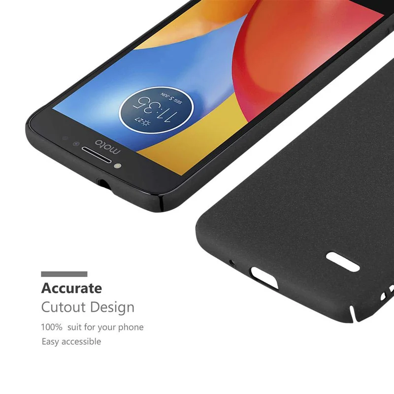 Cadorabo Hülle kompatibel mit Motorola MOTO E4 Hard Case Schutzhülle in Frosted Optik gegen Kratzer und Stöße