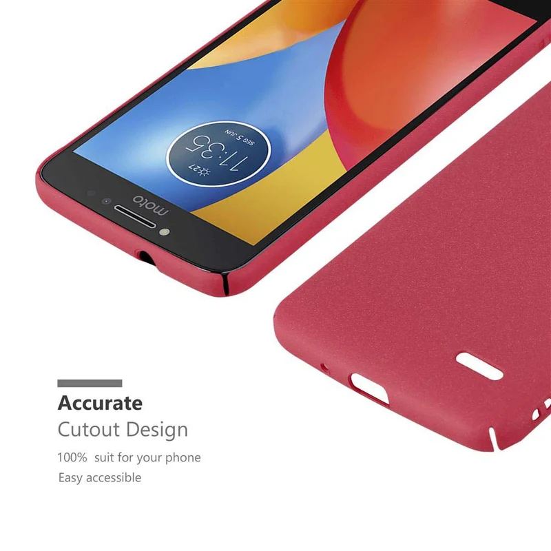 Cadorabo Hülle kompatibel mit Motorola MOTO E4 Hard Case Schutzhülle in Frosted Optik gegen Kratzer und Stöße