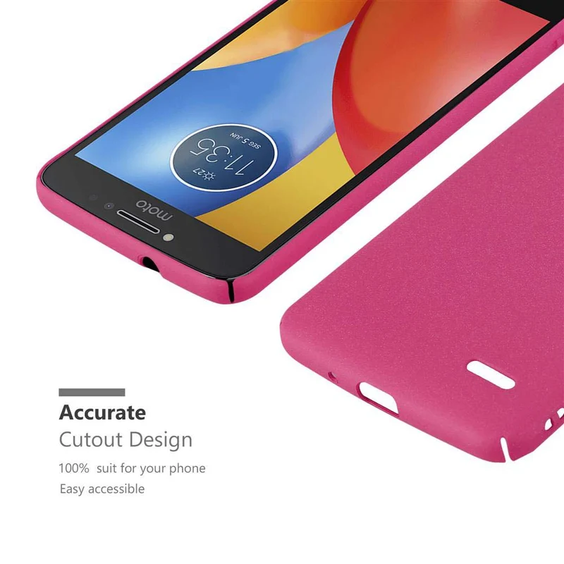 Cadorabo Hülle kompatibel mit Motorola MOTO E4 Hard Case Schutzhülle in Frosted Optik gegen Kratzer und Stöße