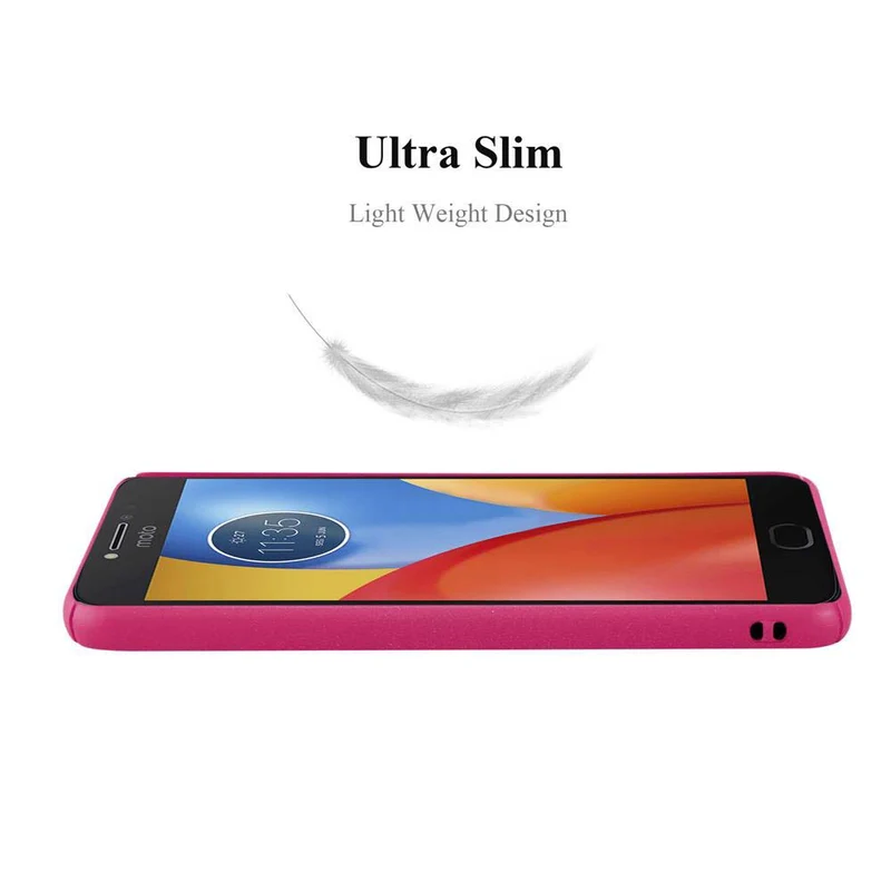 Cadorabo Hülle kompatibel mit Motorola MOTO E4 Hard Case Schutzhülle in Frosted Optik gegen Kratzer und Stöße